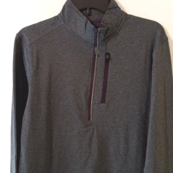 MOTION MEN'S ATHLEISURE GRAY LONG SLEEVE QUARTER ZIP PULLOVER SIZE SMALL NWT - Picture 3 of 7